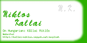 miklos kallai business card