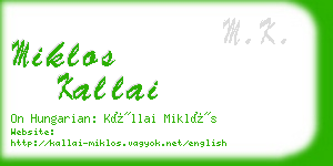 miklos kallai business card